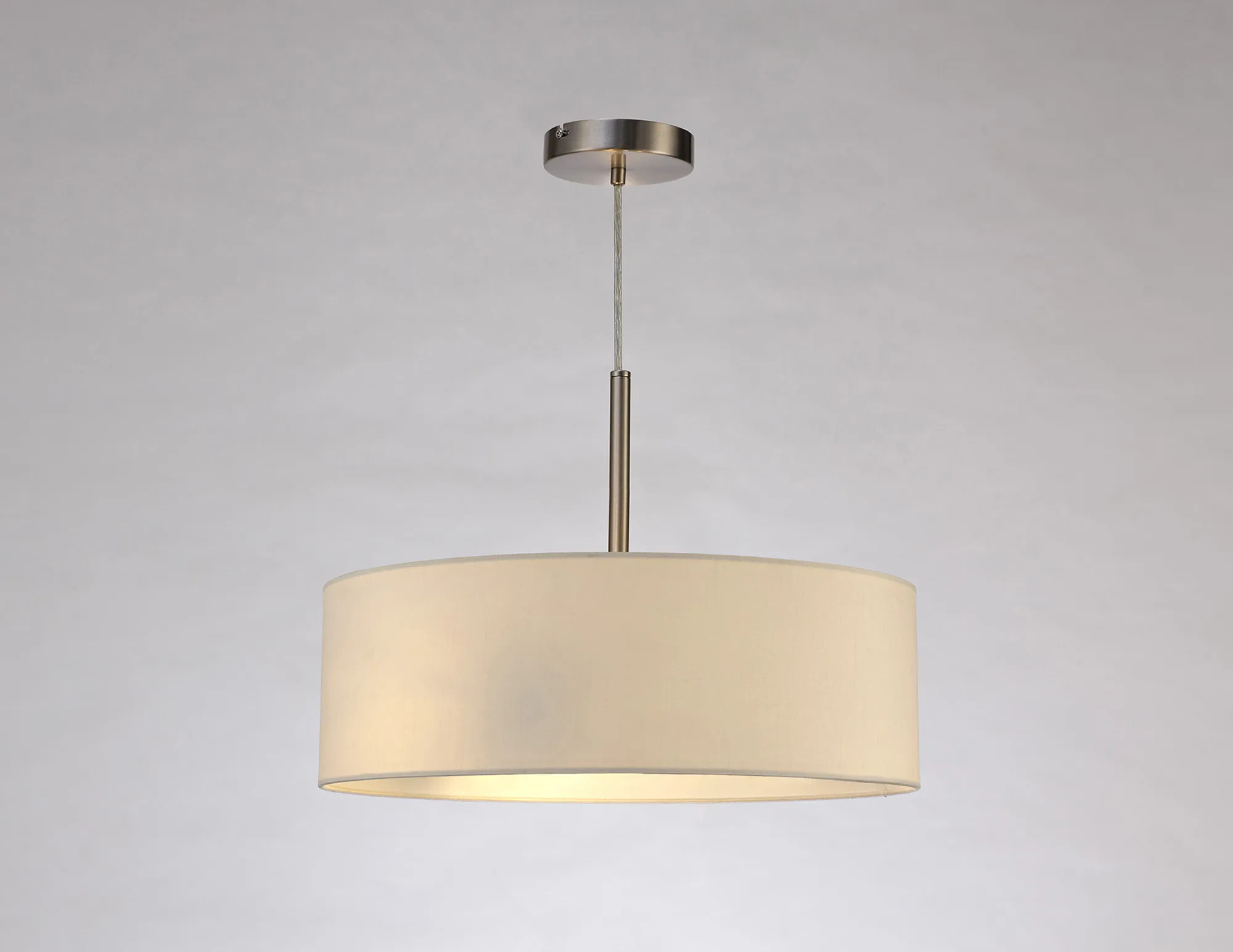 Baymont 45cm 3 Light Pendant Satin Nickel, Ivory Pearl/White DK0716  Deco Baymont SN IV